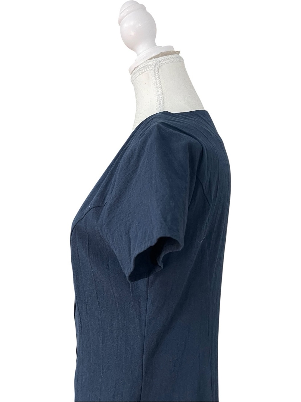 Lulus Everyday Sweetness Button Front Mini Dress With Pockets Navy Blue - Picture 5 of 16